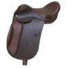 Rovadik Opulent English Dressage Leather Saddle – Dressage Treeless Saddle with Velcro Panel and Knee Blocks - Thumbnail Image 1
