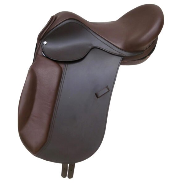 Rovadik Opulent English Dressage Leather Saddle – Dressage Treeless Saddle with Velcro Panel and Knee Blocks
