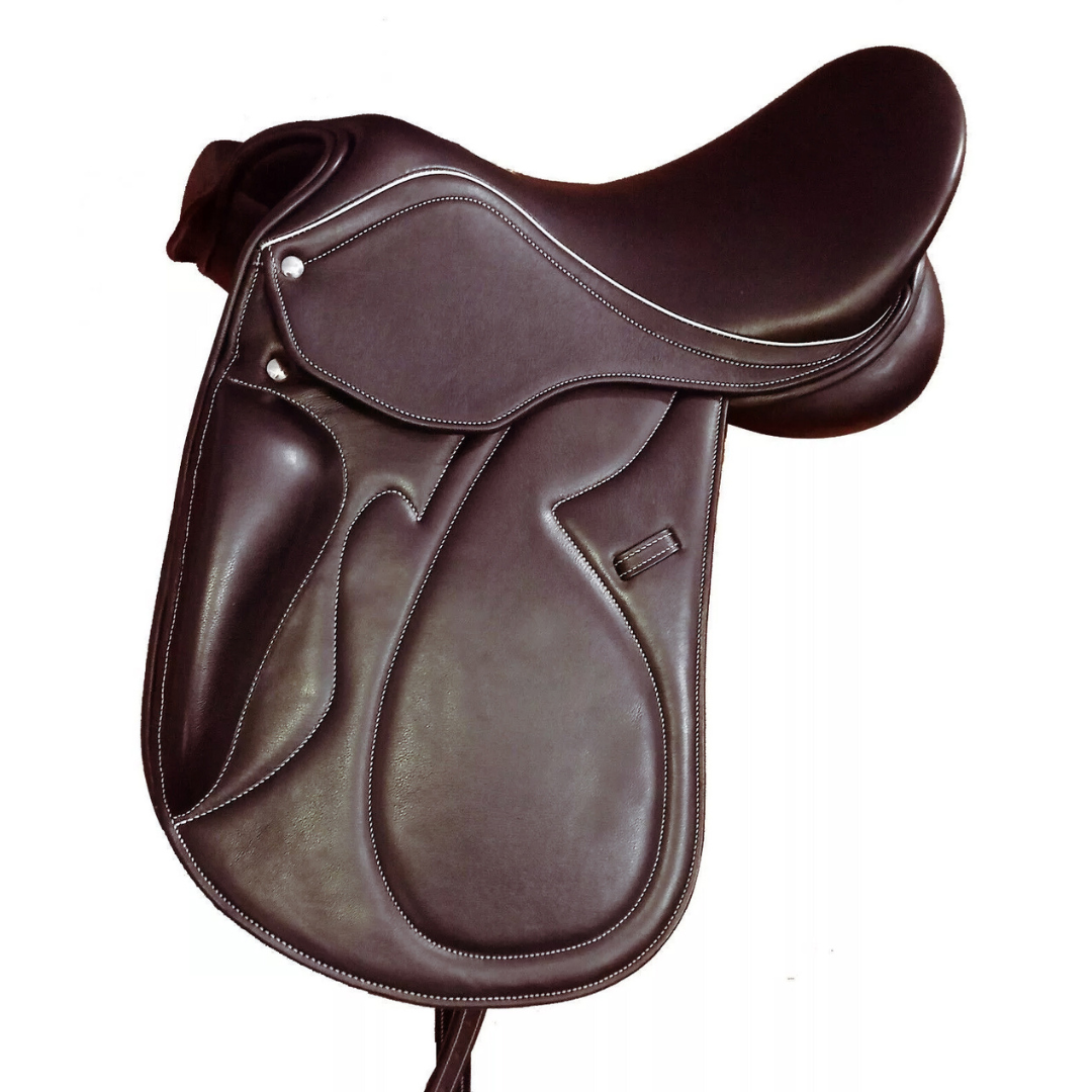 Rovadik Opulent English Dressage Leather Saddle – Dressage Treeless Saddle with Velcro Panel and Knee Blocks_RVD_01 - Image 2