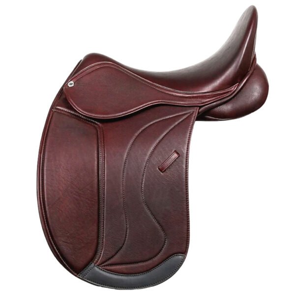 Rovadik Opulent English Dressage Leather Saddle – Dressage Treeless Saddle with Velcro Panel and Knee Blocks_RVD_02