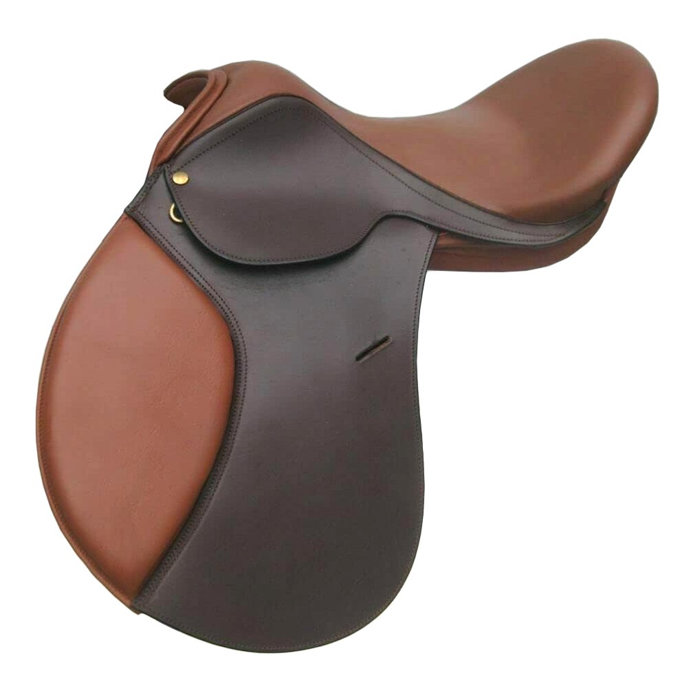 Rovadik Traverse English Dressage Leather Saddle – Dressage Treeless Saddle with Velcro Panel and Knee Blocks_RVD_04 - Image 1