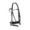 Rovadik Black Snaffle Bridle 'Couture' - With Removeable Flash Noseband Adjustable Straps & Stainless Steel Hardware for Training and Riding - Thumbnail Image 3