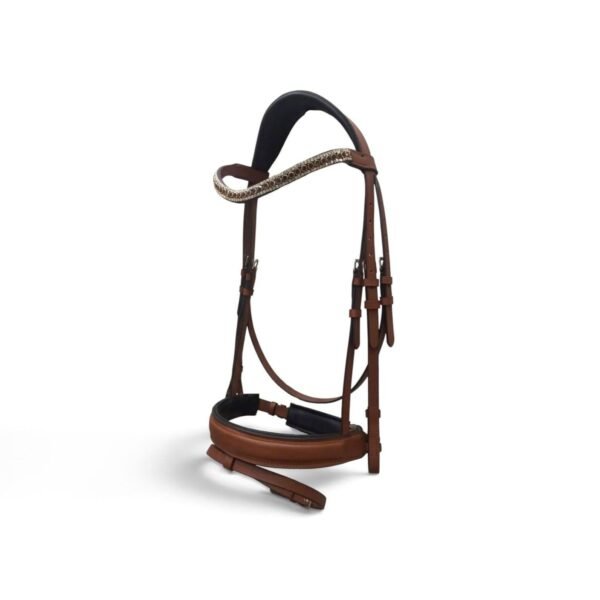 Rovadik Adoure Snaffle Bridle – With Removeable Flash Noseband Adjustable Straps & Stainless Steel Hardware for Training and Riding