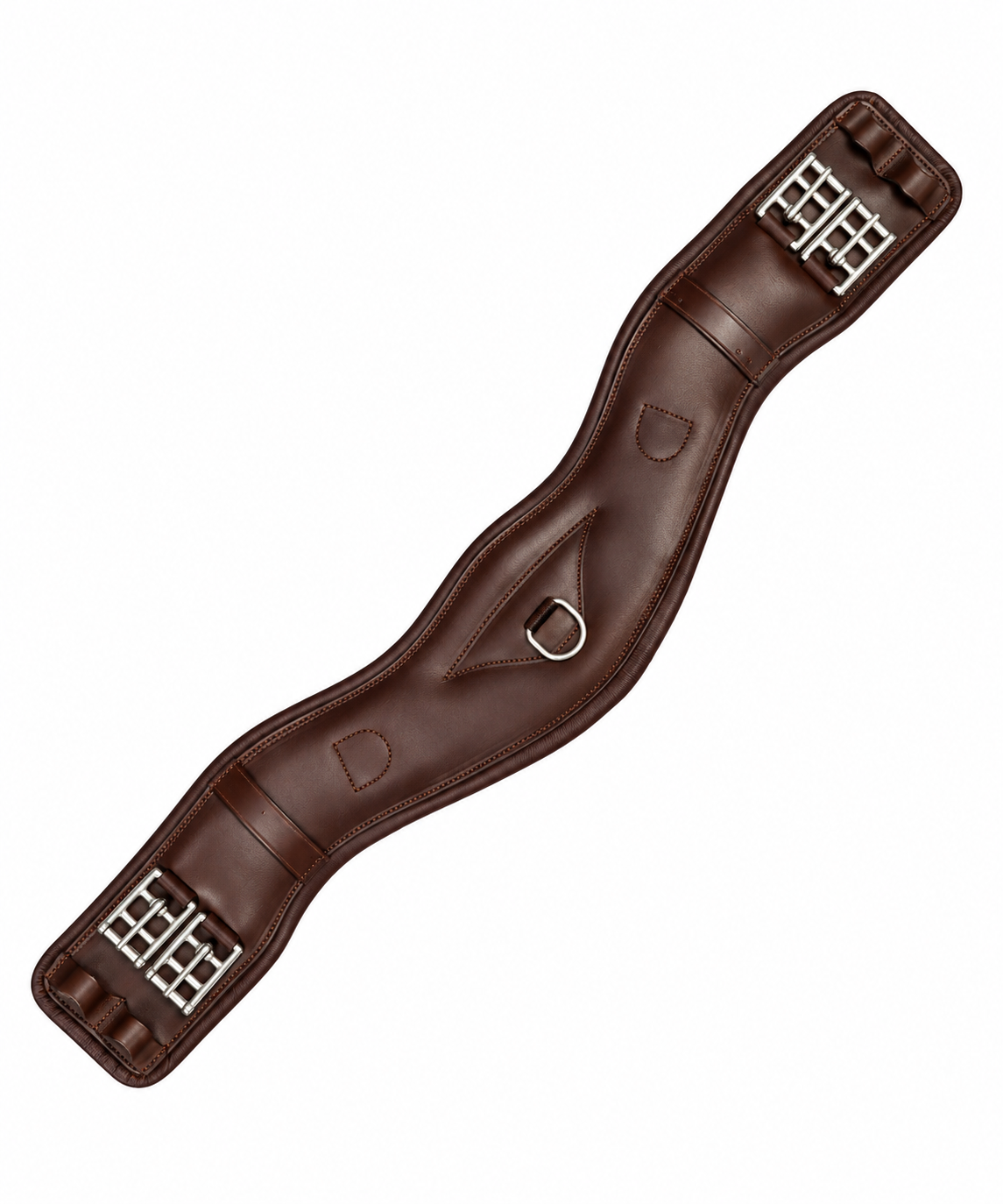 Rovadik Leather Horse Girth for English Saddle | Contoured Horse Saddle Girth with Strong Buckles and D-Ring | Equestrian Riding Girth for Horses - Image 1