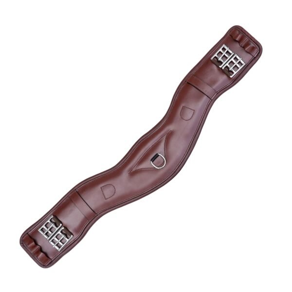 Rovadik Leather Horse Girth for English Saddle | Contoured Horse Saddle Girth with Strong Buckles and D-Ring | Equestrian Riding Girth for Horses