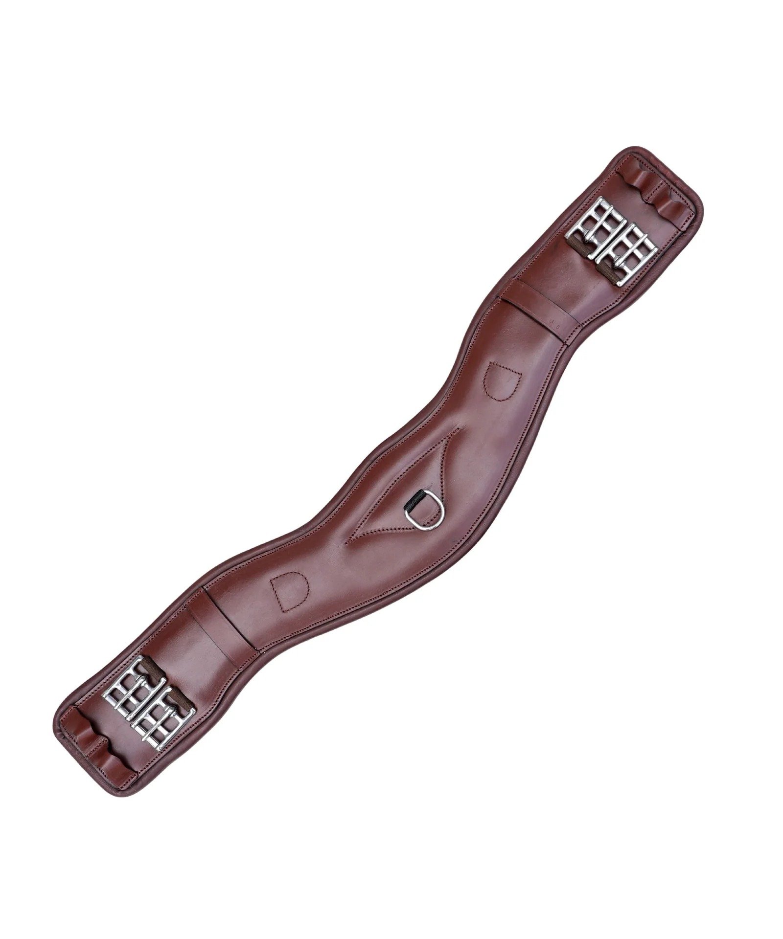 Rovadik Leather Horse Girth for English Saddle | Contoured Horse Saddle Girth with Strong Buckles and D-Ring | Equestrian Riding Girth for Horses - Image 2
