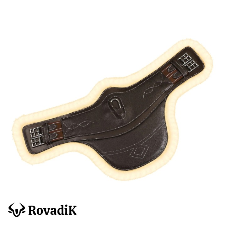 Rovadik Short Stud Guard Horse Girth for English Saddle | Contoured Horse Saddle Girth with Strong Buckles and D-Ring | Equestrian Riding Girth for Horses - Image 3
