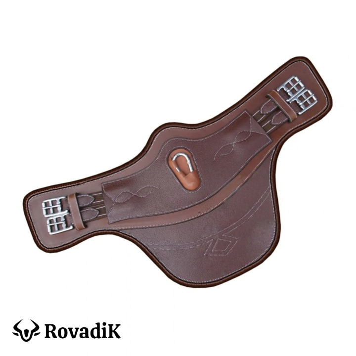 Rovadik Short Stud Guard Horse Girth for English Saddle | Contoured Horse Saddle Girth with Strong Buckles and D-Ring | Equestrian Riding Girth for Horses - Image 6