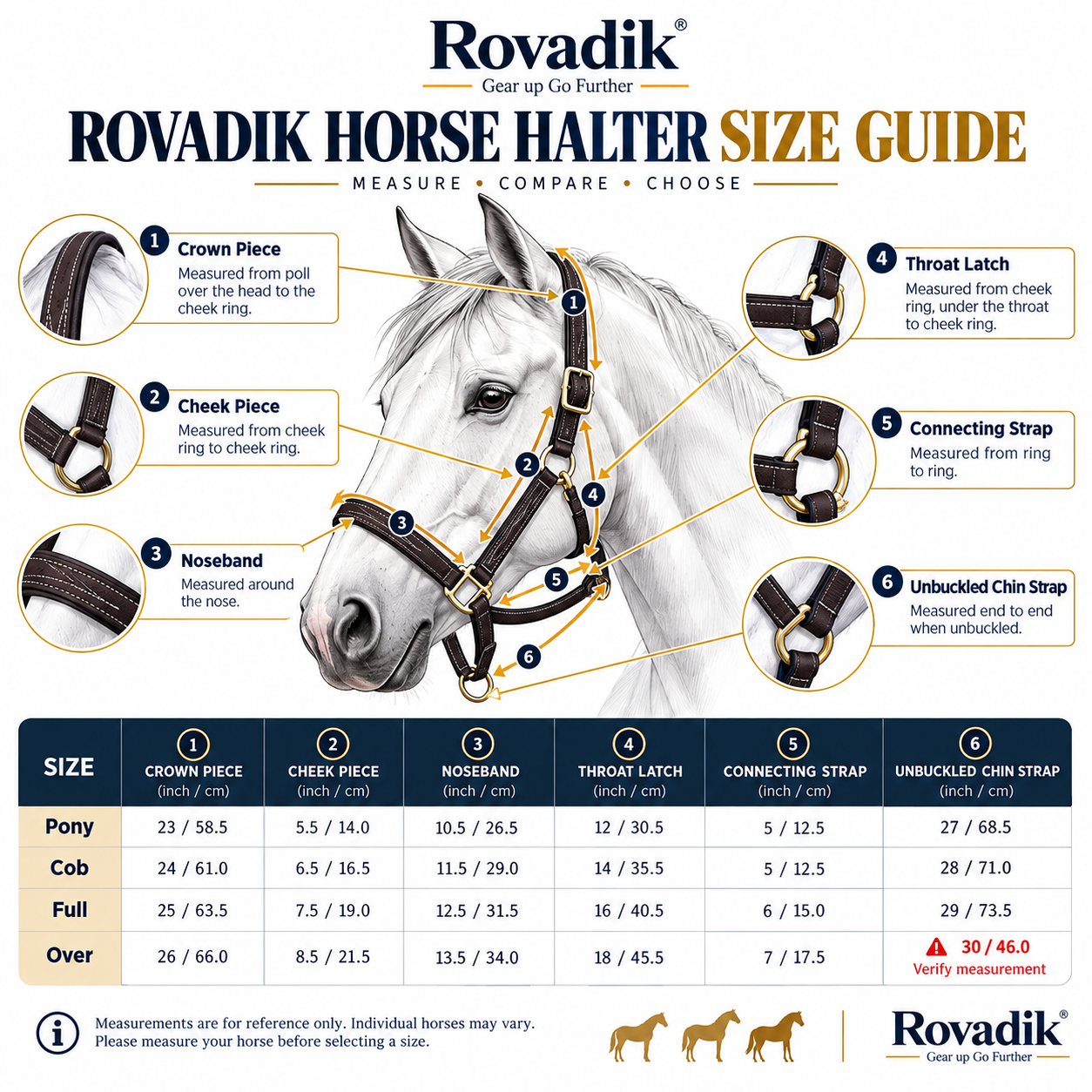 Rovadik Horse Halter for Riding Training Grooming Leading and Horse Handling | Strong and Durable | Brass Nickel Hardware | Equestrian - Image 8