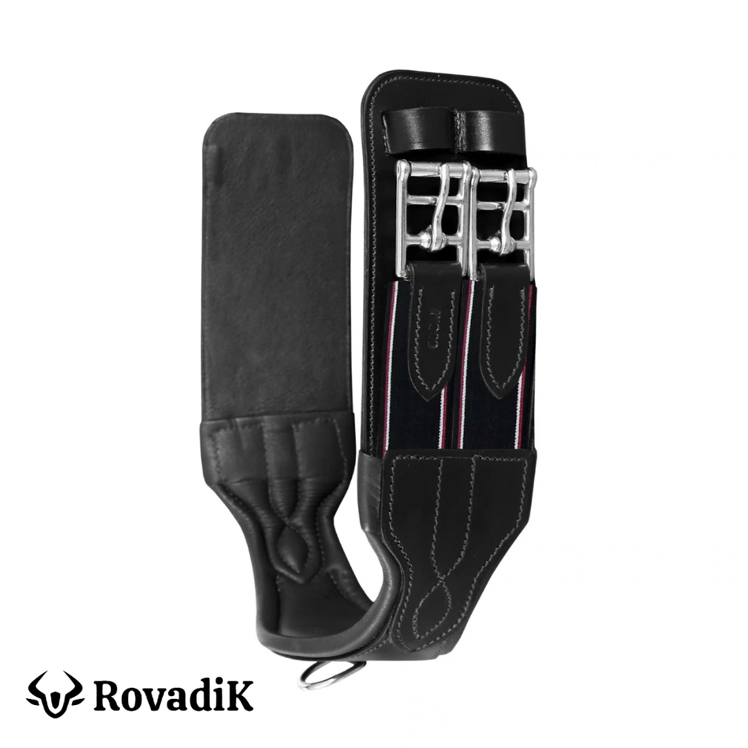 Rovadik Joint' Dressage Horse Girth for English Saddle | Contoured Horse Saddle Girth with Strong Buckles and D-Ring | Equestrian Riding Girth for Horses - Image 6