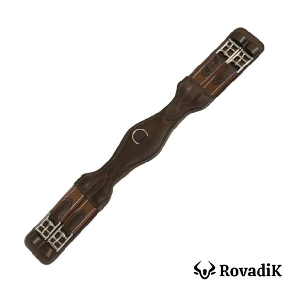 Rovadik Joint’ Dressage Horse Girth for English Saddle | Contoured Horse Saddle Girth with Strong Buckles and D-Ring | Equestrian Riding Girth for Horses