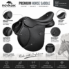 Rovadik Genuine Leather All Purpose Jumping English Horse Saddle Set with Bridle and Reins, Saddle Pad, Stirrup, Stirrup Leather, Horse Bit and Horse Girth - Thumbnail Image 5