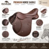 Rovadik Genuine Leather All Purpose Jumping English Horse Saddle Set with Bridle and Reins, Saddle Pad, Stirrup, Stirrup Leather, Horse Bit and Horse Girth - Thumbnail Image 4