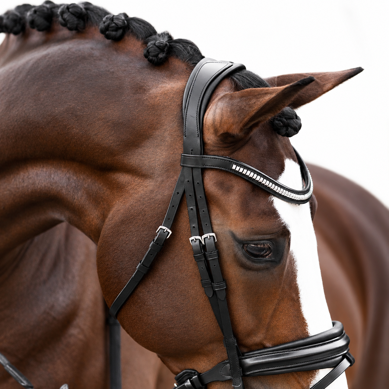 Rovadik Snaffle Bridle 'Bespoke' - With Removeable Flash Noseband Adjustable Straps & Stainless Steel Hardware for Training and Riding - Image 3