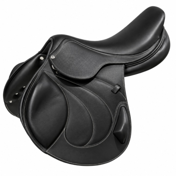 Rovadik Vanguard All Purpose Leather Jumping English Riding Horse Saddle Tack Set, Close Contact Seat Size 12″-18″