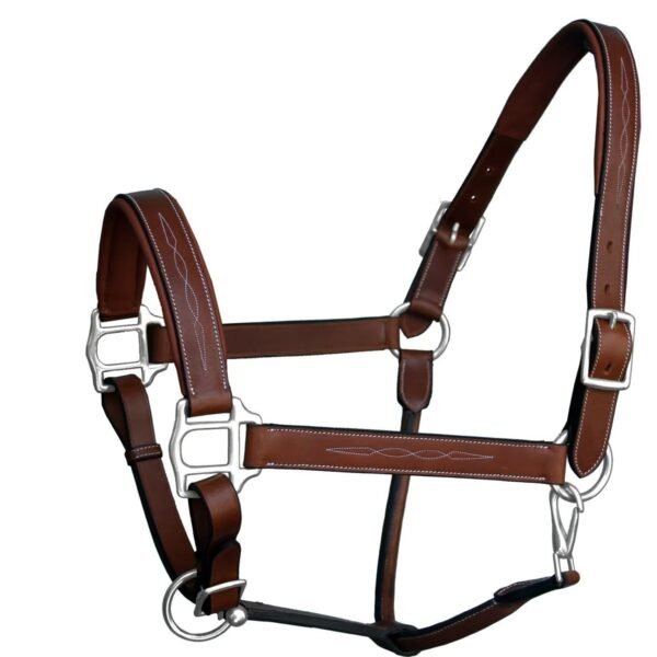 Rovadik Horse Halter for Riding Training Grooming Leading and Horse Handling | Strong and Durable | Brass Nickel Hardware | Equestrian