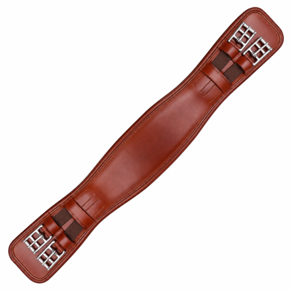 Rovadik Bespoke Leather Horse Girth for English Saddle | Contoured Horse Saddle Girth with Strong Buckles and D-Ring | Equestrian Riding Girth for Horses