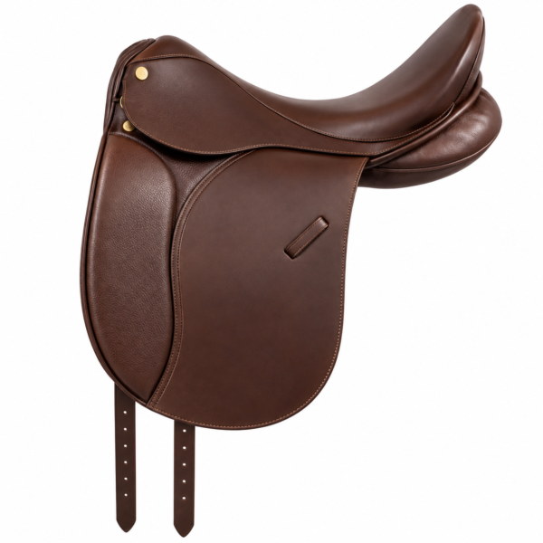 Rovadik Croma English Dressage Leather Saddle – Deep Seat, Wool Flocked