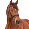Rovadik Horse Bridle 'Deluxe' - Plain Raised Padded Flash Bridle | Adjustable Straps & Stainless Steel Hardware for Training and Riding - Thumbnail Image 1