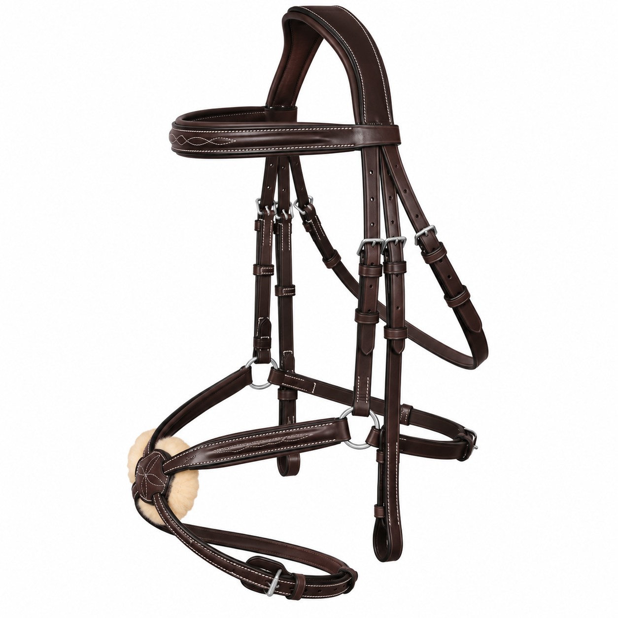 Rovadik Horse Bridle 'Imperious' Figure 8 Jumping Bridle with Reins | Adjustable Straps & Stainless Steel Hardware for Training and Riding - Image 3