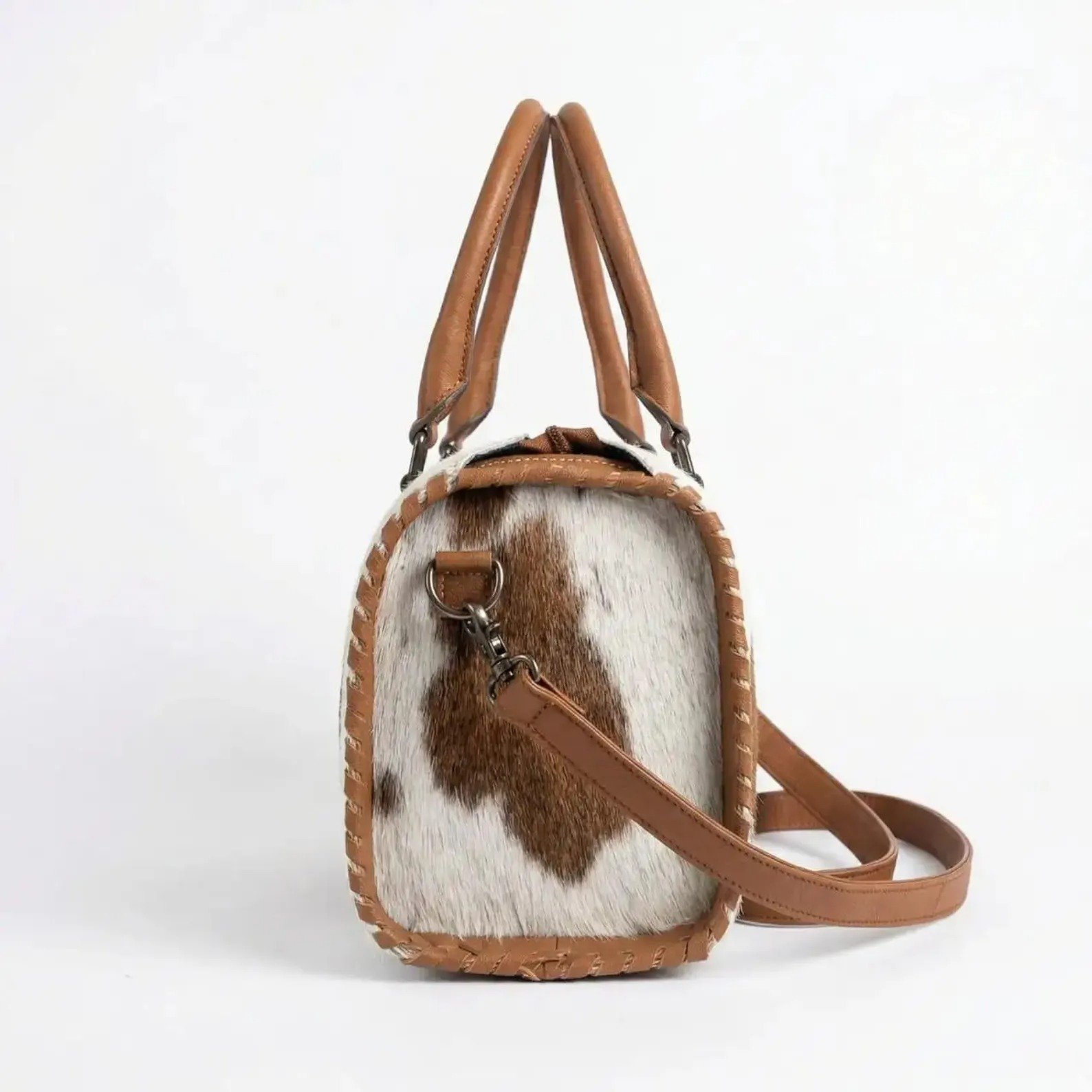 Rovadik Cowhide Speedy Bag Leather Western Duffle Bag – Tooled Floral Travel Handbag - Image 4