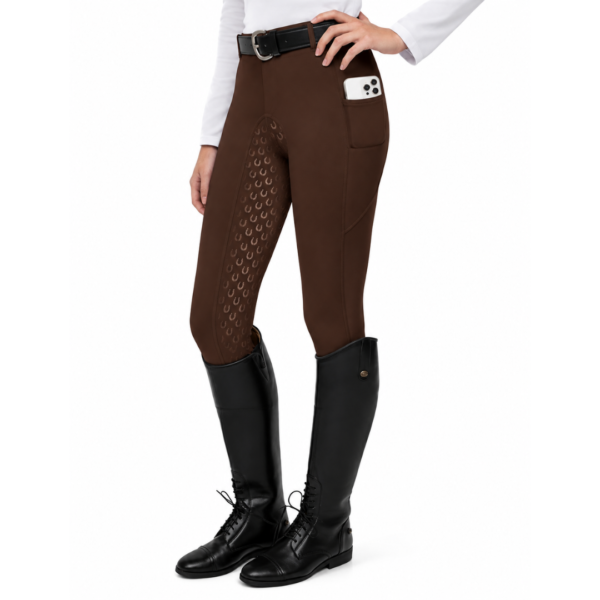 Rovadik Horse Riding Breeches with Sillicone – Better Grip – Comfortable and Four-Way Stretchable Fabric- Suitable for Horse Riders- Unisex Breeches for Both Men and Women (Dark Brown)