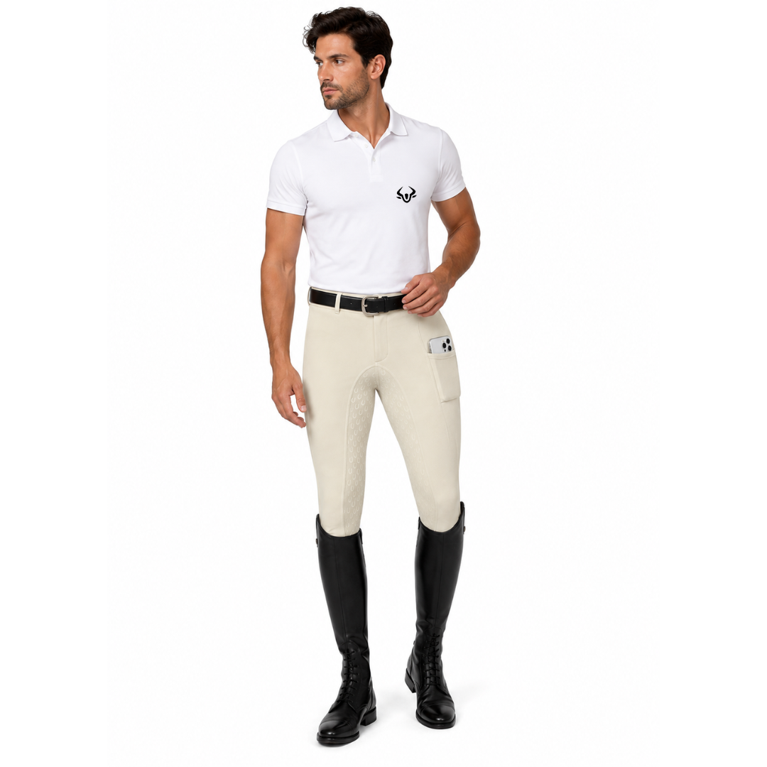 Rovadik Horse Riding Breeches with Silicone - Better Grip - Anti Slip-Comfortable and Four-Way Stretchable Fabric- Suitable for Horse Riders-for Men (Beige) - Image 3