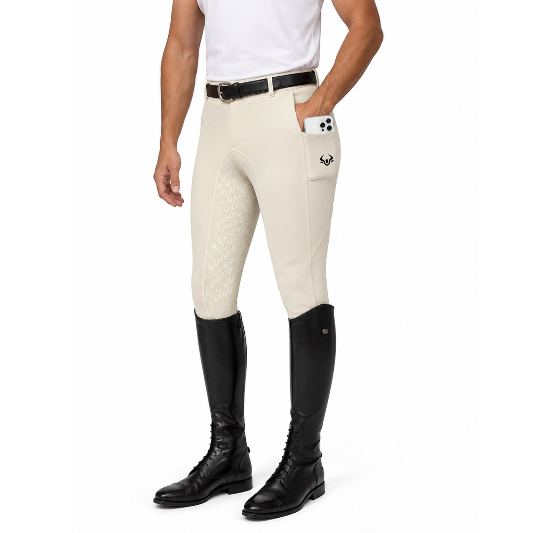 Rovadik Horse Riding Breeches with Silicone - Better Grip - Anti Slip-Comfortable and Four-Way Stretchable Fabric- Suitable for Horse Riders-for Men (Beige) - Image 1