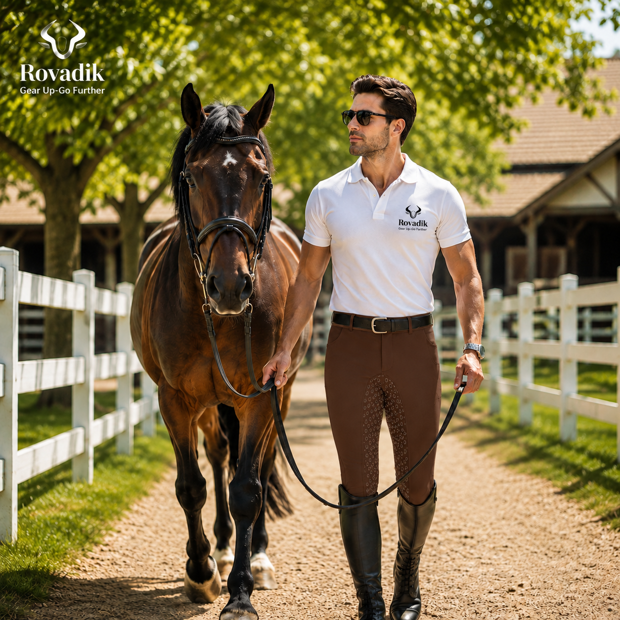 Rovadik Horse Riding Breeches with Silicone - Better Grip - Anti Slip-Comfortable and Four-Way Stretchable Fabric- Suitable for Horse Riders-for Men (Dark Brown) - Image 2