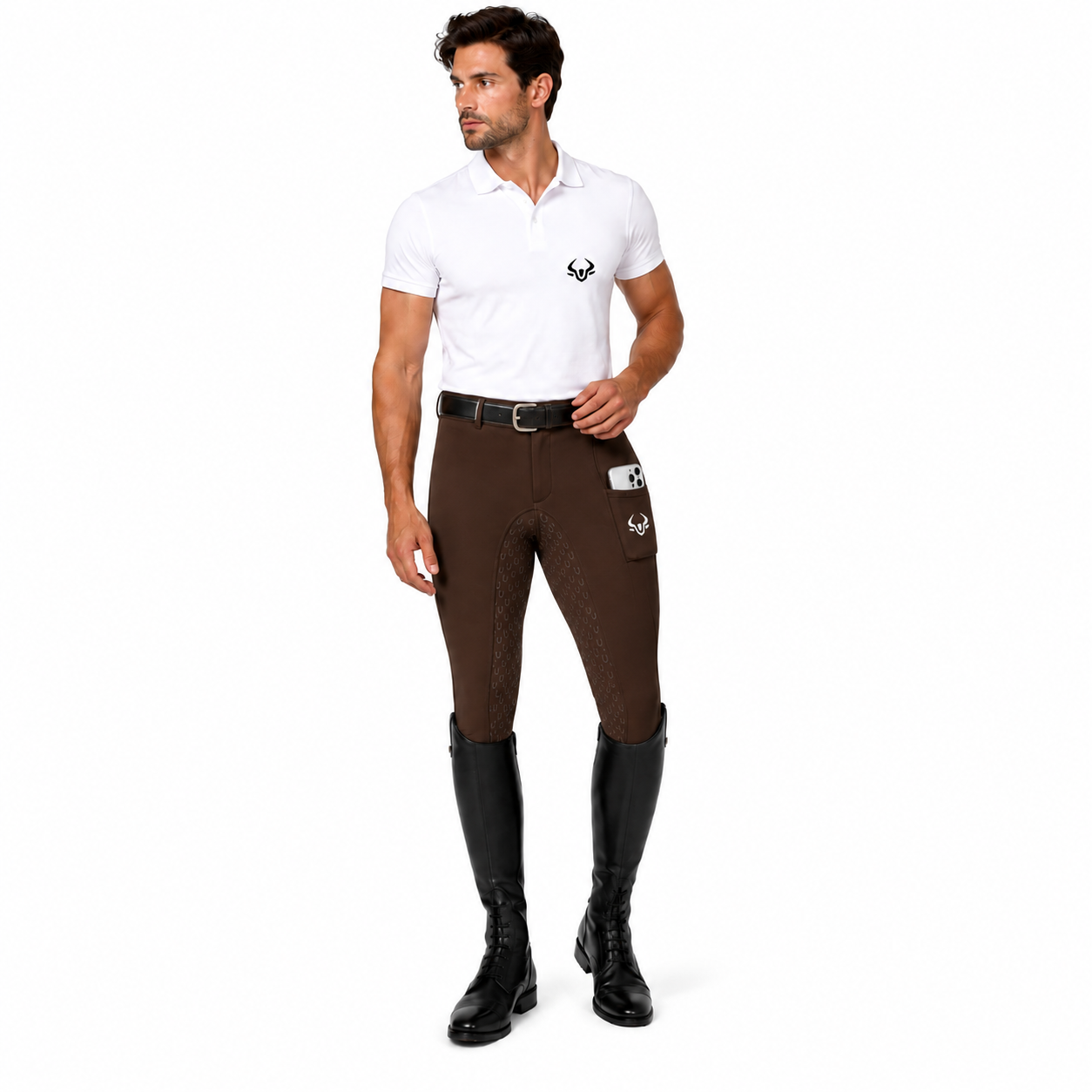 Rovadik Horse Riding Breeches with Silicone - Better Grip - Anti Slip-Comfortable and Four-Way Stretchable Fabric- Suitable for Horse Riders-for Men (Dark Brown) - Image 3