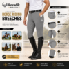 Rovadik Horse Riding Breeches with Silicone - Better Grip - Anti Slip-Comfortable and Four-Way Stretchable Fabric- Suitable for Horse Riders-for Men (Grey) - Thumbnail Image 4