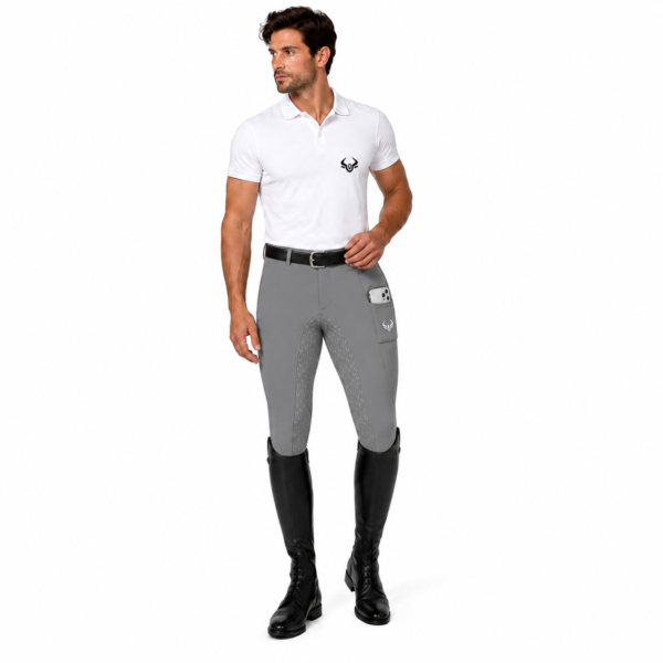 Rovadik Horse Riding Breeches with Silicone – Better Grip – Anti Slip-Comfortable and Four-Way Stretchable Fabric- Suitable for Horse Riders-for Men (Grey)