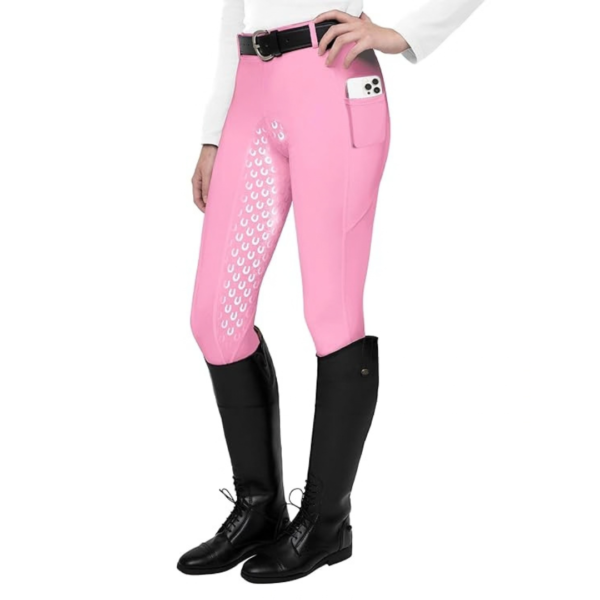 Rovadik Horse Riding Breeches with Sillicone – Better Grip – Comfortable and Four-Way Stretchable Fabric- Suitable for Horse Riders- Unisex Breeches for Both Men and Women (Pink)