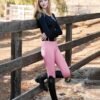 Rovadik Horse Riding Breeches with Sillicone - Better Grip - Comfortable and Four-Way Stretchable Fabric- Suitable for Horse Riders- Unisex Breeches for Both Men and Women (Pink) - Thumbnail Image 5