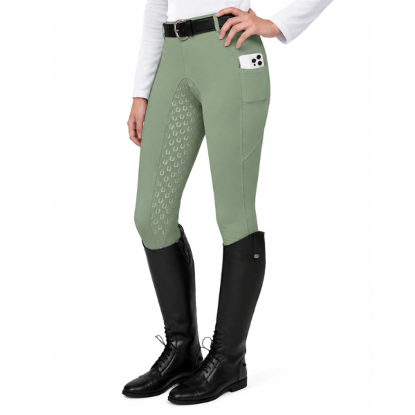 Rovadik Horse Riding Breeches with Sillicone – Better Grip – Comfortable and Four-Way Stretchable Fabric- Suitable for Horse Riders- Unisex Breeches for Both Men and Women (Pistachio Green)