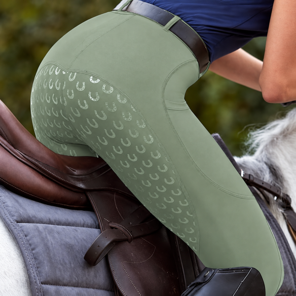 Rovadik Horse Riding Breeches with Sillicone – Better Grip – Comfortable and Four-Way Stretchable Fabric- Suitable for Horse Riders- Unisex Breeches for Both Men and Women (Pistachio Green)