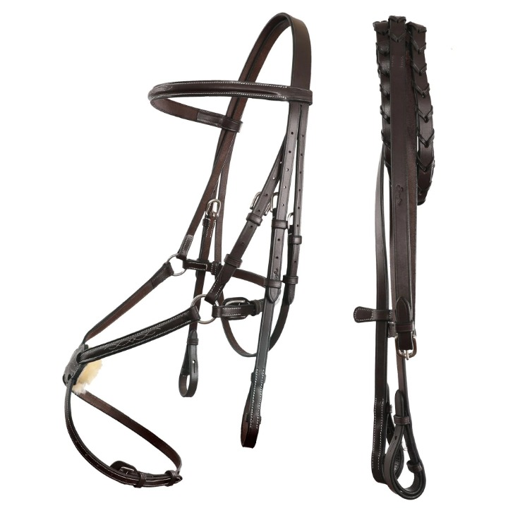 Rovadik Horse Bridle 'Imperious' Traditional Figure 8 Jumping Bridle with Reins | Adjustable Straps & Stainless Steel Hardware for Training and Riding - Image 3