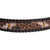 Rovadik Handtooled Floral Basket Western Leather Belt for Men and Women | Genuine Full Grain Leather Cowboy Belt with Handcrafted Design | Vintage Engraved Metal Buckle | Casual, Jeans Wear - Thumbnail Image 3