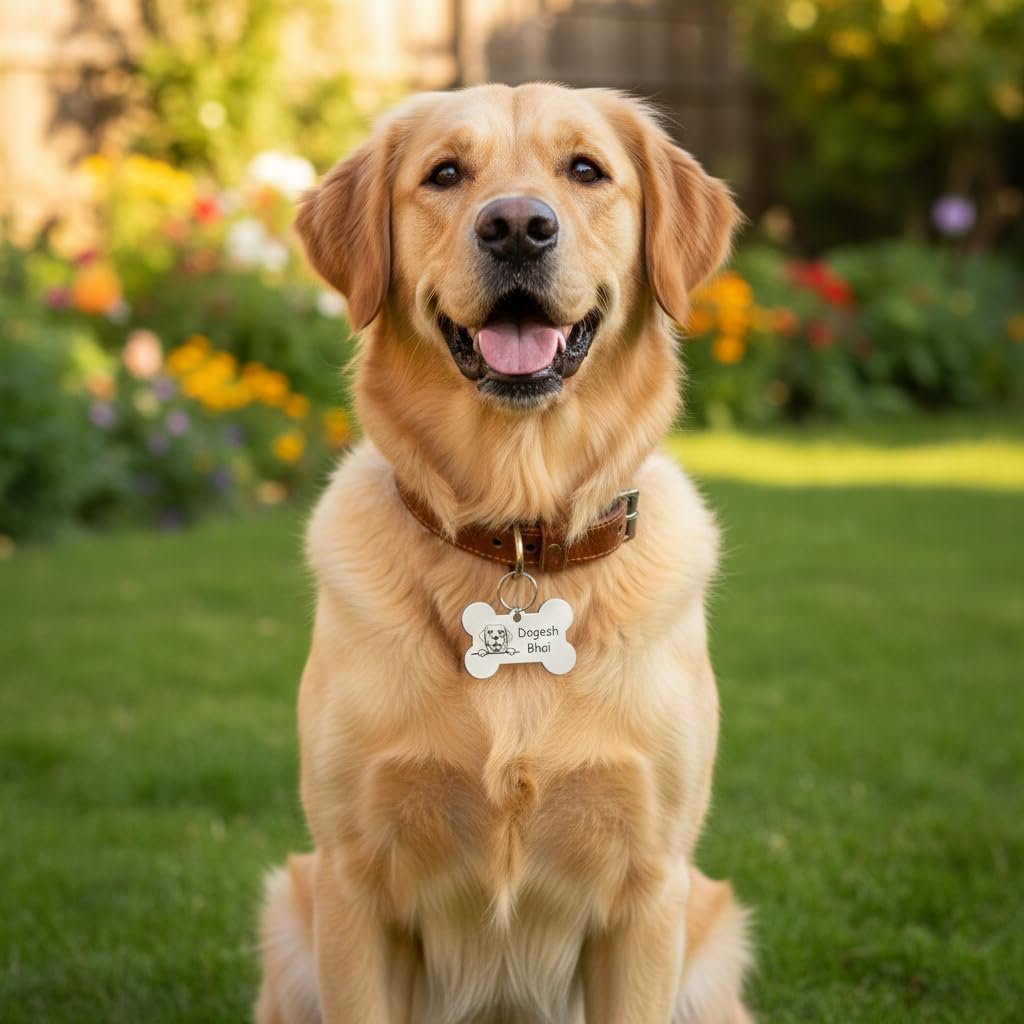 Rovadik HANDMADE Customized Pet ID Tag Personalize Black Engraved Name Collar Tag with Breed face for Your Loving Pet Dog, Cat, Puppy, Horse Classic Bone Shape Large - Image 5