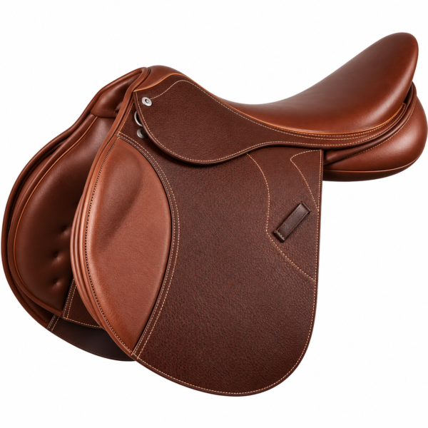 Rovadik Deluxe All Purpose Two Tone Leather Jumping English Riding Horse Saddle Tack Set Seat Size 12″-18″ Close Contact_RVD_09