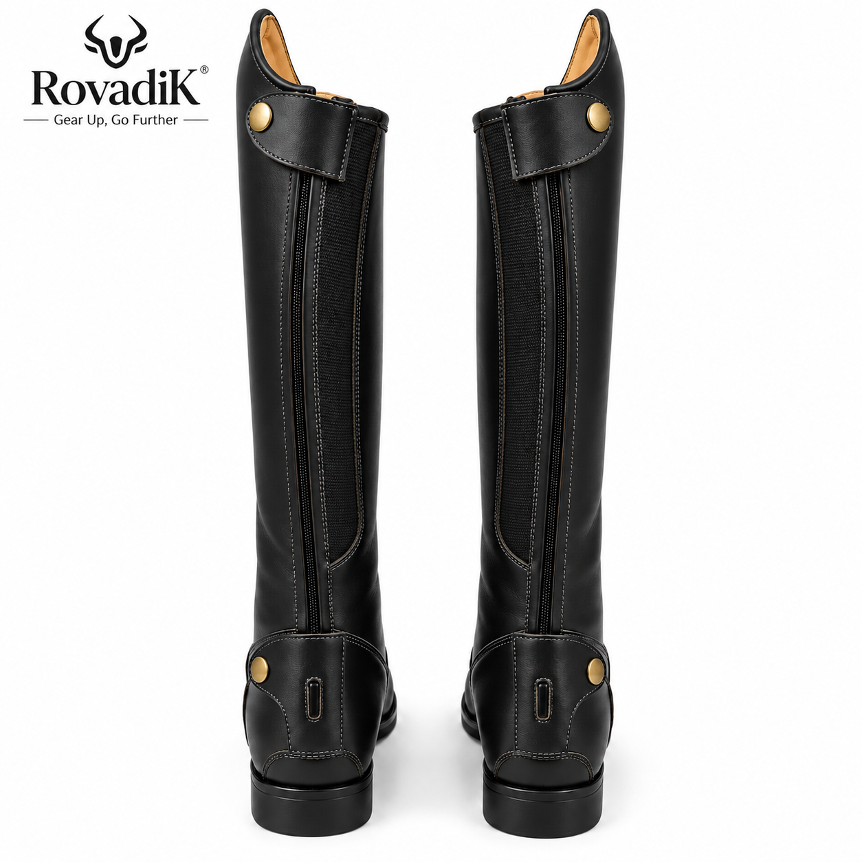 Rovadik 'Vanguard' Customised HandMade Horse Riding Boots,Genuine Leather Equestrian Boots, English Riding Boots for Cowboy/Cowgirl-Unisex Boots-Black - Image 4