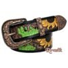 Rovadik Handtooled Western Leather Belt for Men and Women | Genuine Full Grain Leather Cowboy Belt with Handcrafted Design | Vintage Engraved Metal Buckle | Casual, Jeans Wear - Thumbnail Image 1
