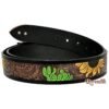 Rovadik Handtooled Western Leather Belt for Men and Women | Genuine Full Grain Leather Cowboy Belt with Handcrafted Design | Vintage Engraved Metal Buckle | Casual, Jeans Wear - Thumbnail Image 4