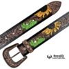 Rovadik Handtooled Western Leather Belt for Men and Women | Genuine Full Grain Leather Cowboy Belt with Handcrafted Design | Vintage Engraved Metal Buckle | Casual, Jeans Wear - Thumbnail Image 8