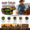 Rovadik Handtooled Western Leather Belt for Men and Women | Genuine Full Grain Leather Cowboy Belt with Handcrafted Design | Vintage Engraved Metal Buckle | Casual, Jeans Wear - Thumbnail Image 7
