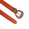 Rovadik Handtooled Western Leather Belt for Men and Women | Genuine Full Grain Leather Cowboy Belt with Handcrafted Design | Vintage Engraved Metal Buckle | Casual, Jeans Wear-Tan - Thumbnail Image 4