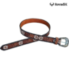 Rovadik Handtooled Floral Western Leather Belt for Men and Women | Genuine Full Grain Leather Cowboy Belt with Handcrafted Design | Vintage Engraved Metal Buckle | Casual, Jeans Wear - Thumbnail Image 5