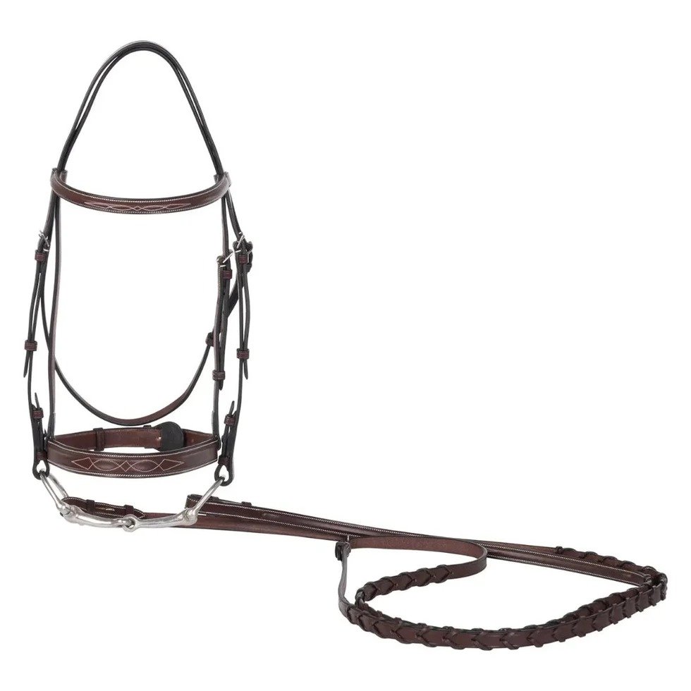 Rovadik Horse Bridle 'Deluxe' - Plain Raised Padded Flash Bridle | Adjustable Straps & Stainless Steel Hardware for Training and Riding_RVD_01 - Image 3